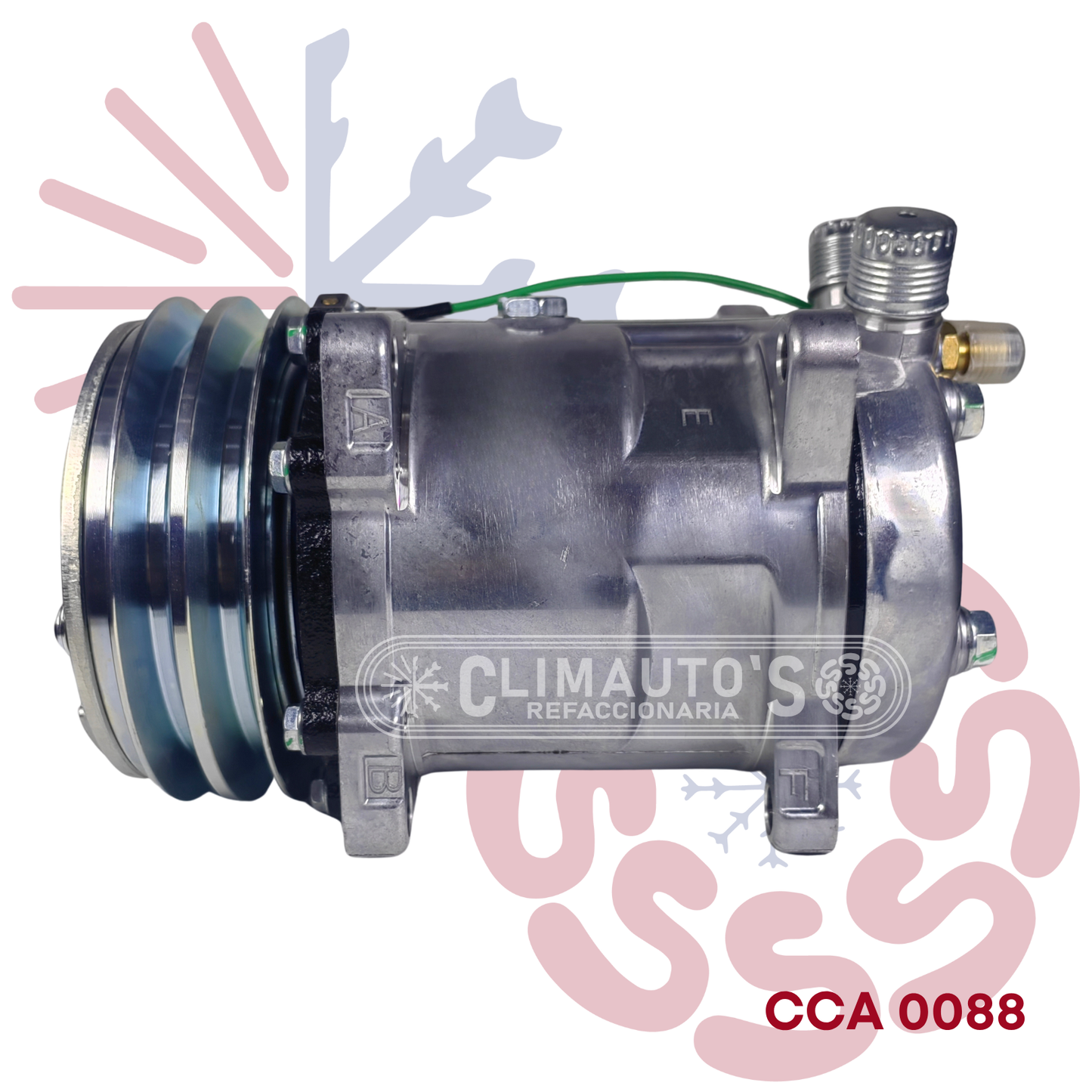 Compresor Sanden 508 std. Conexión de orring, Banda 2A
