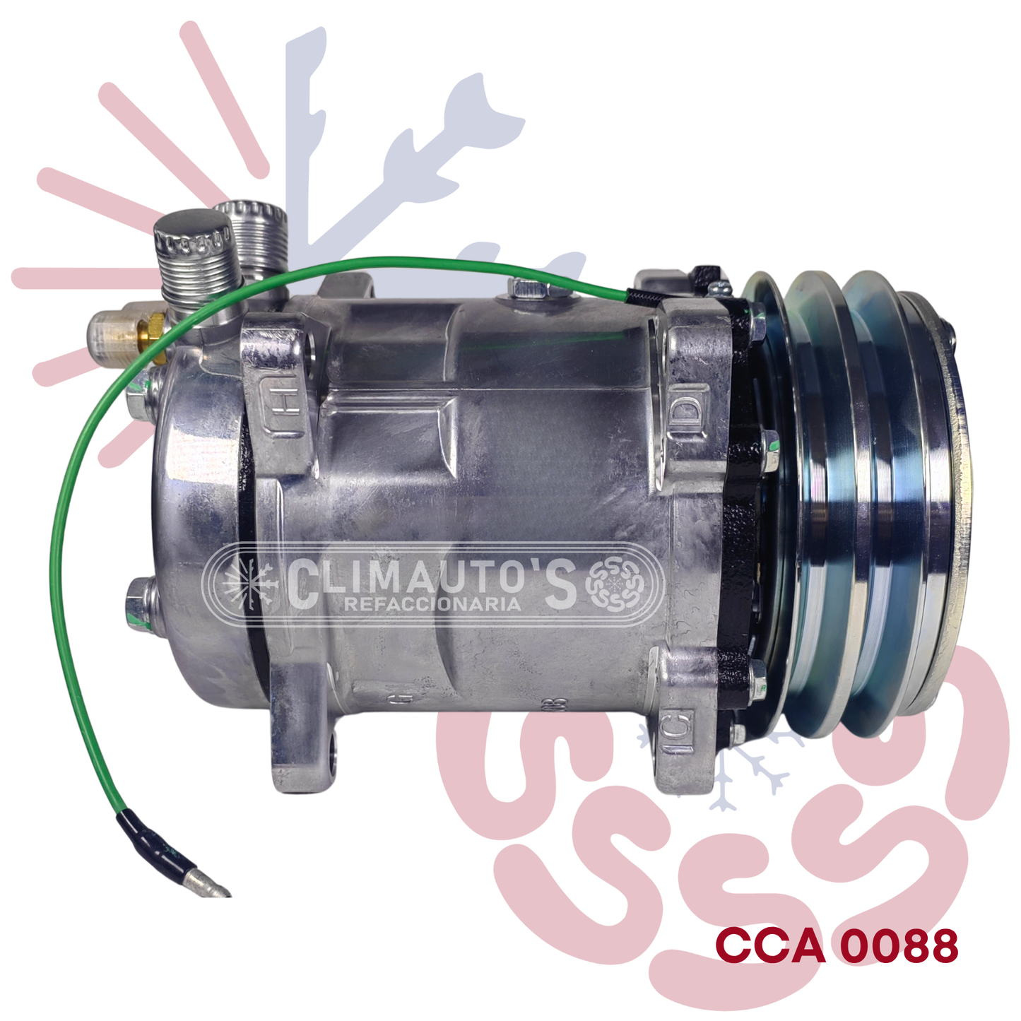 Compresor Sanden 508 std. Conexión de orring, Banda 2A