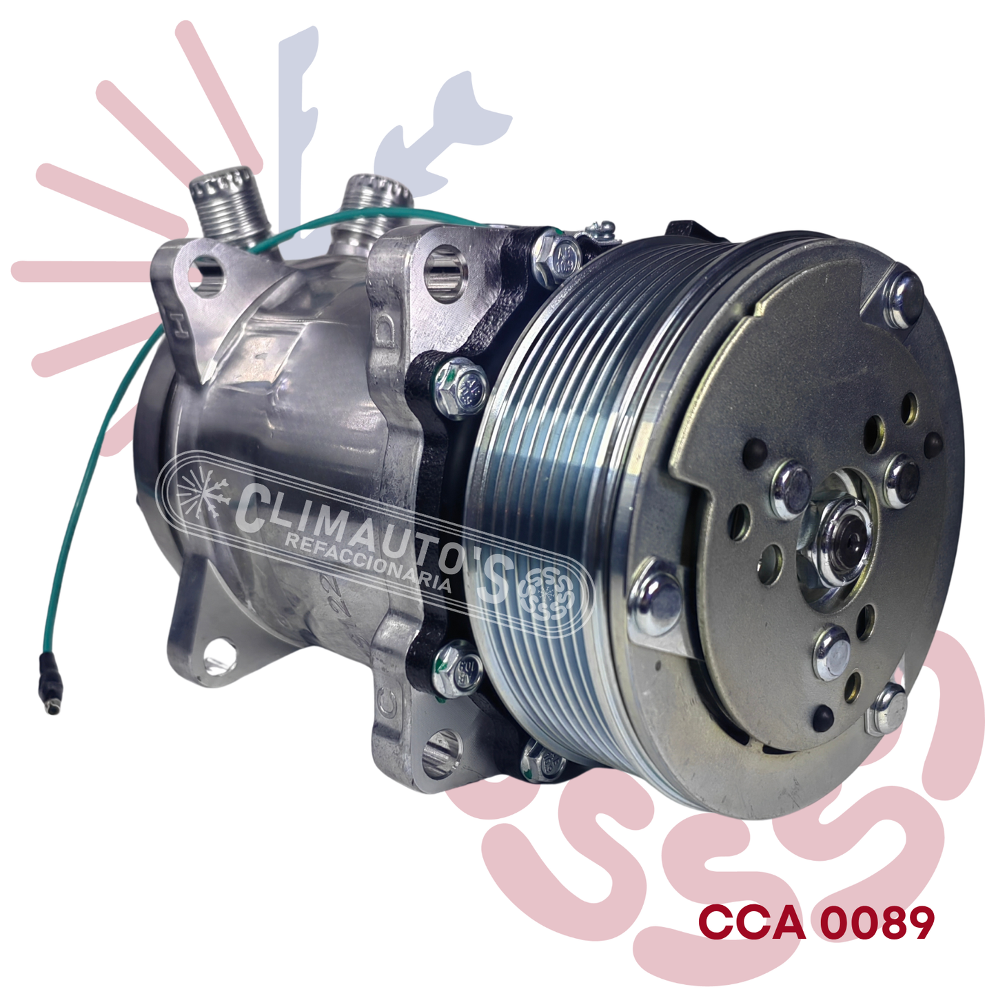 Compresor Sanden 508 std. 8pk 24v Conexión de orring