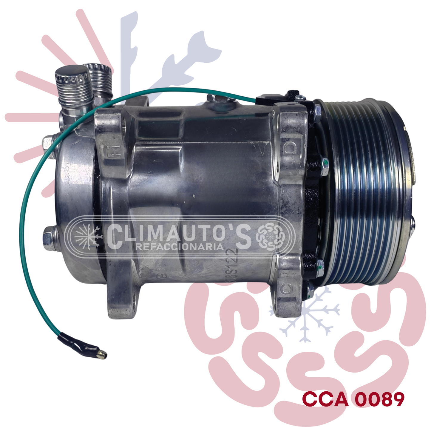 Compresor Sanden 508 std. 8pk 24v Conexión de orring