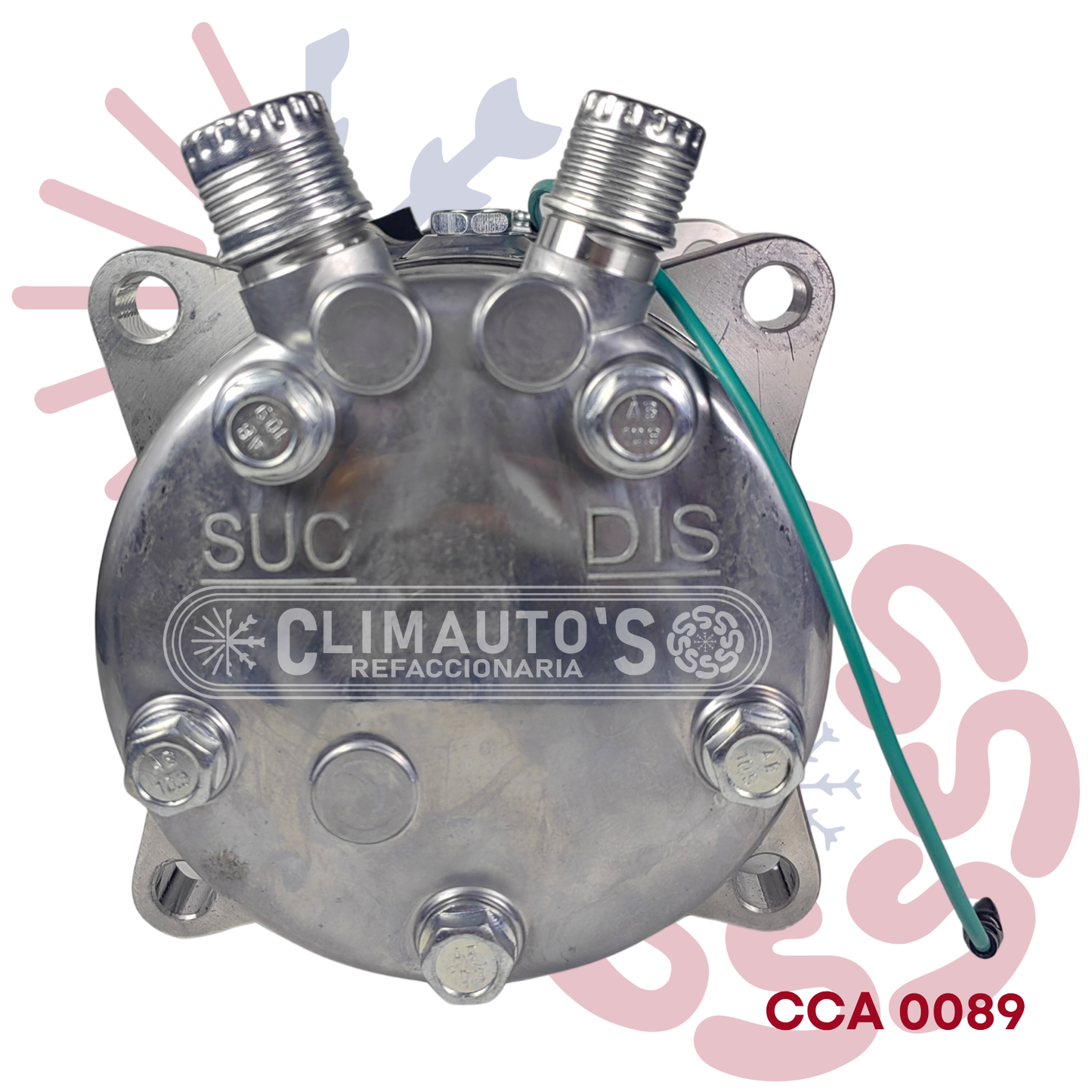 Compresor Sanden 508 std. 8pk 24v Conexión de orring
