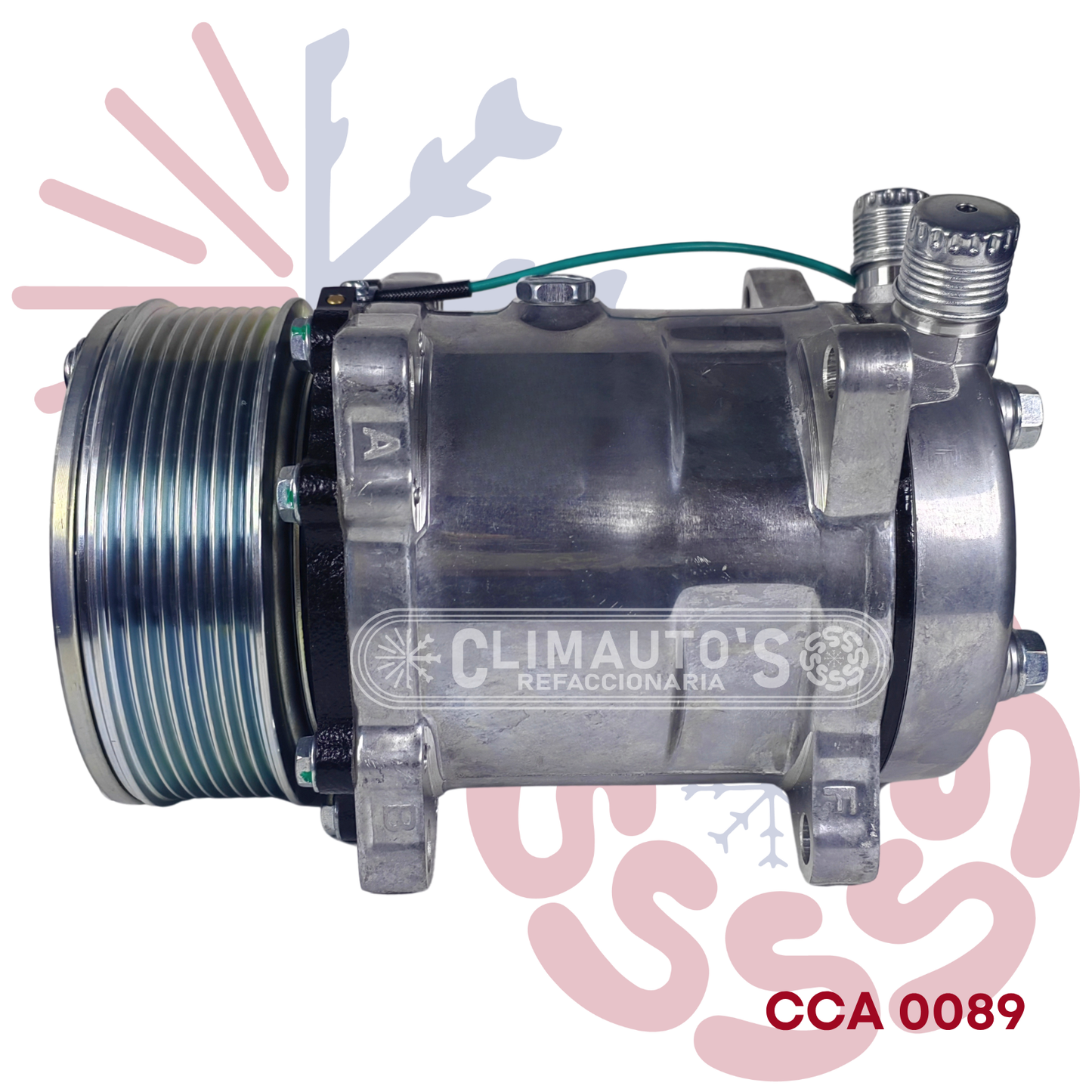 Compresor Sanden 508 std. 8pk 24v Conexión de orring