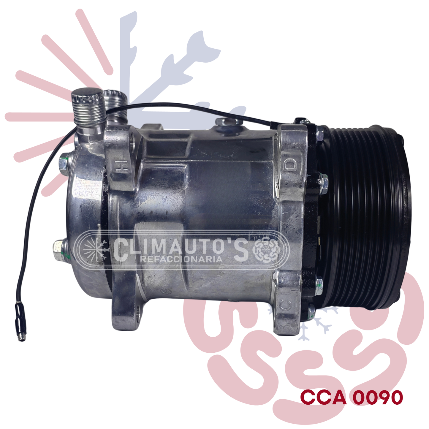 Compresor Sanden 508 std. 8pk Conexión de Orring