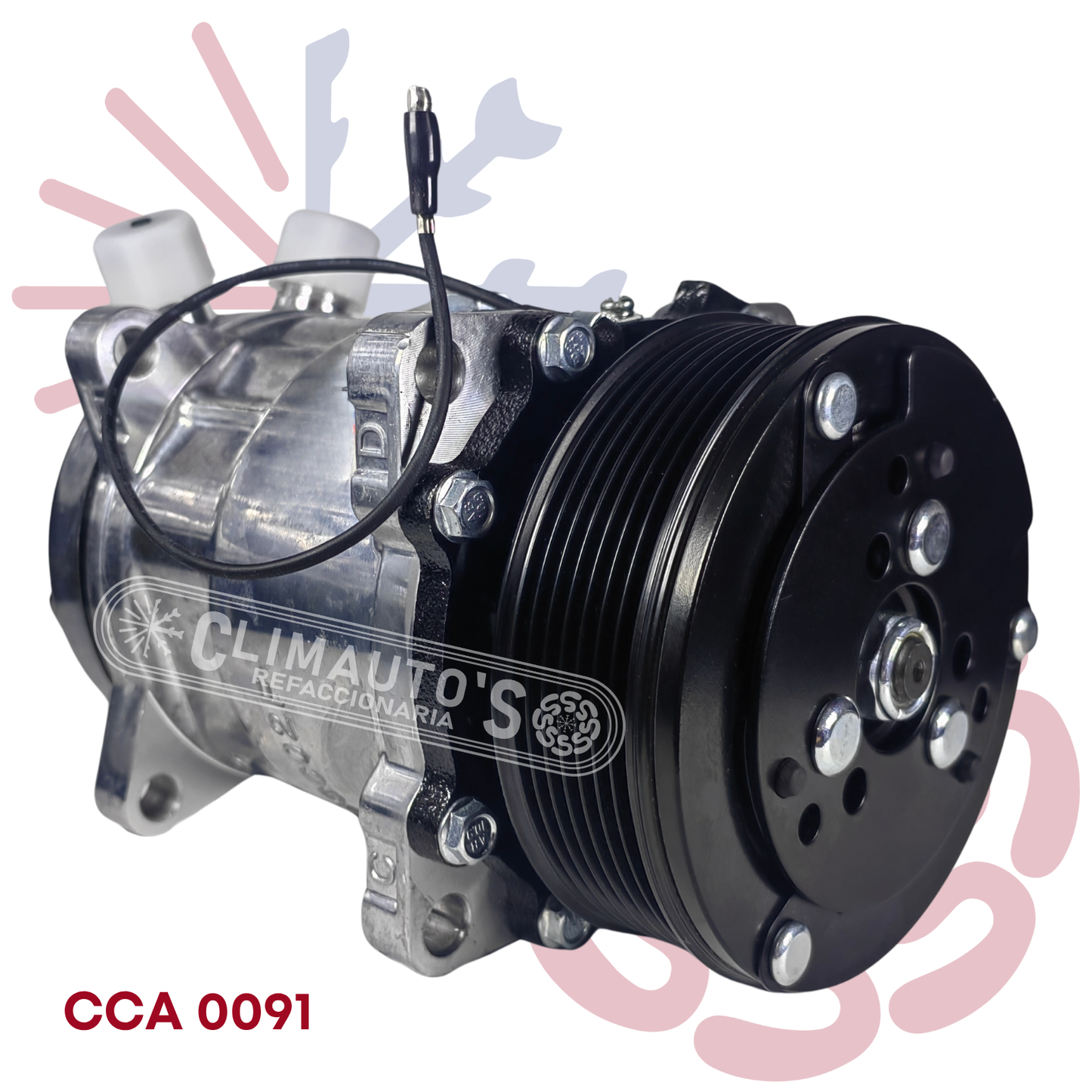 Compresor Sanden 508 std. 7pk Conexión de Orring