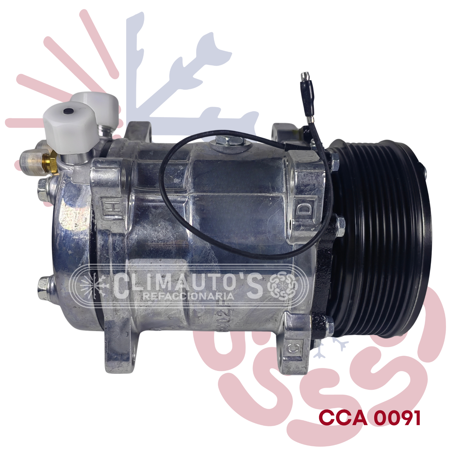 Compresor Sanden 508 std. 7pk Conexión de Orring
