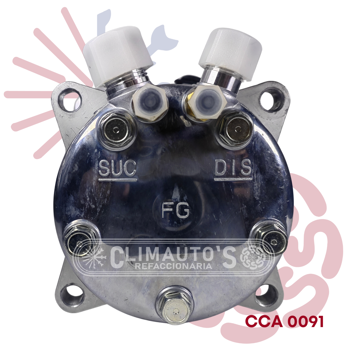 Compresor Sanden 508 std. 7pk Conexión de Orring