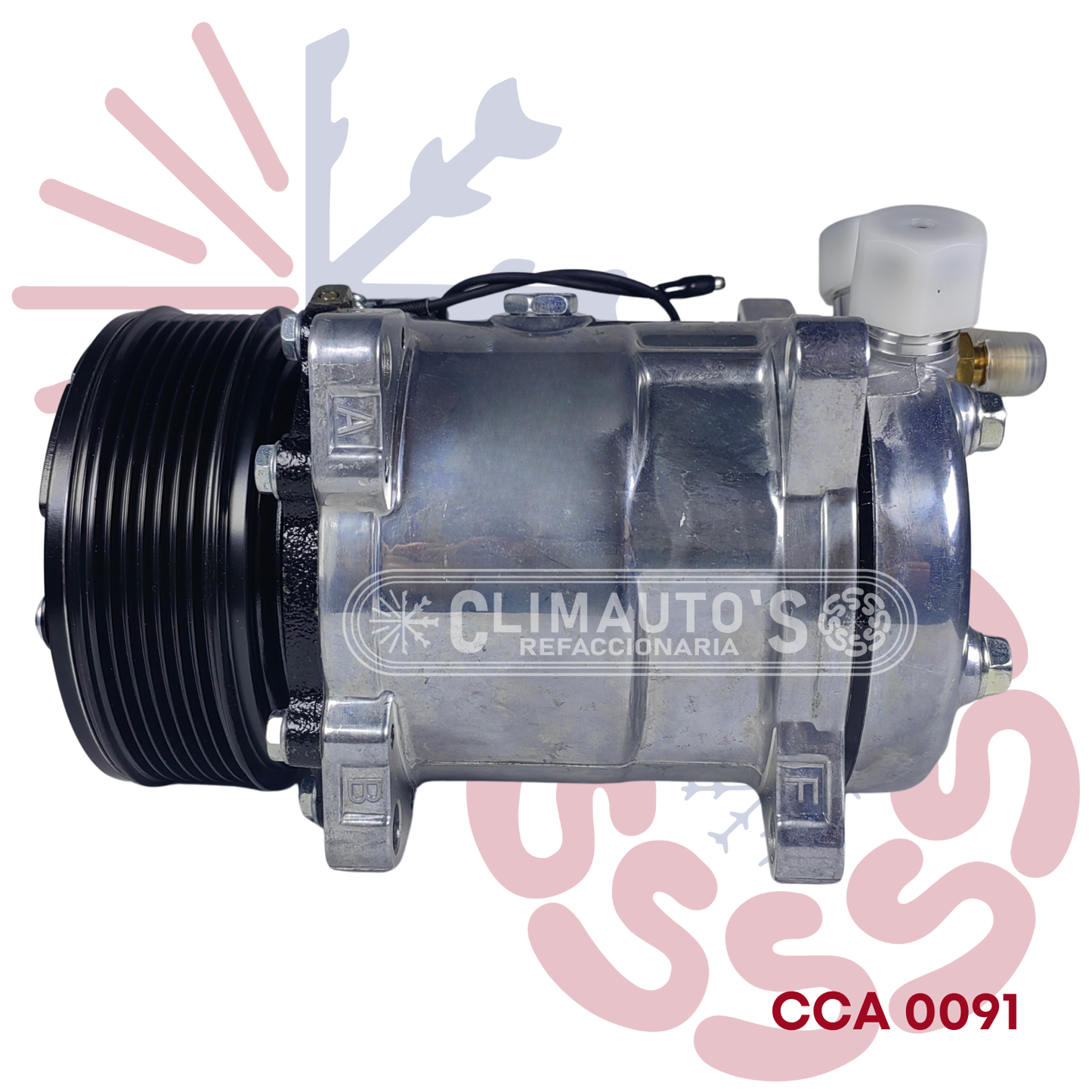 Compresor Sanden 508 std. 7pk Conexión de Orring