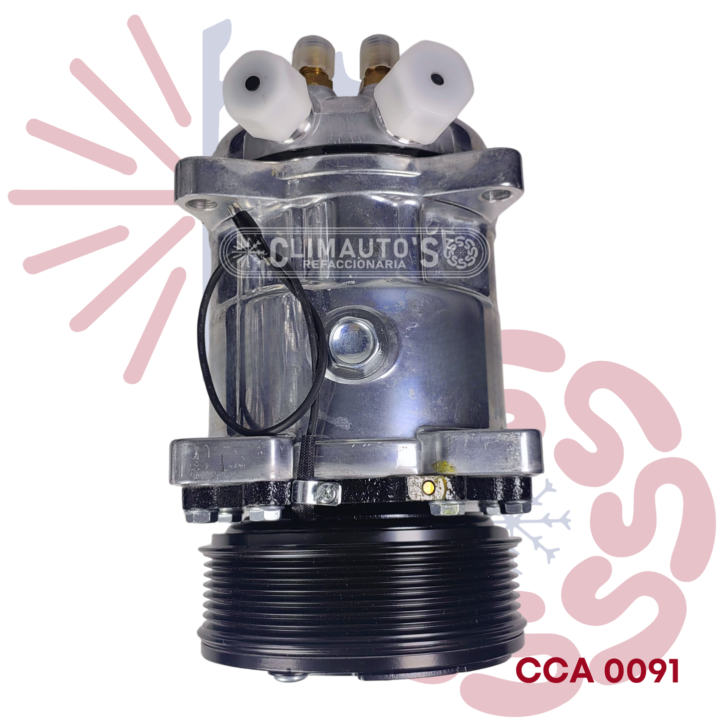 Compresor Sanden 508 std. 7pk Conexión de Orring