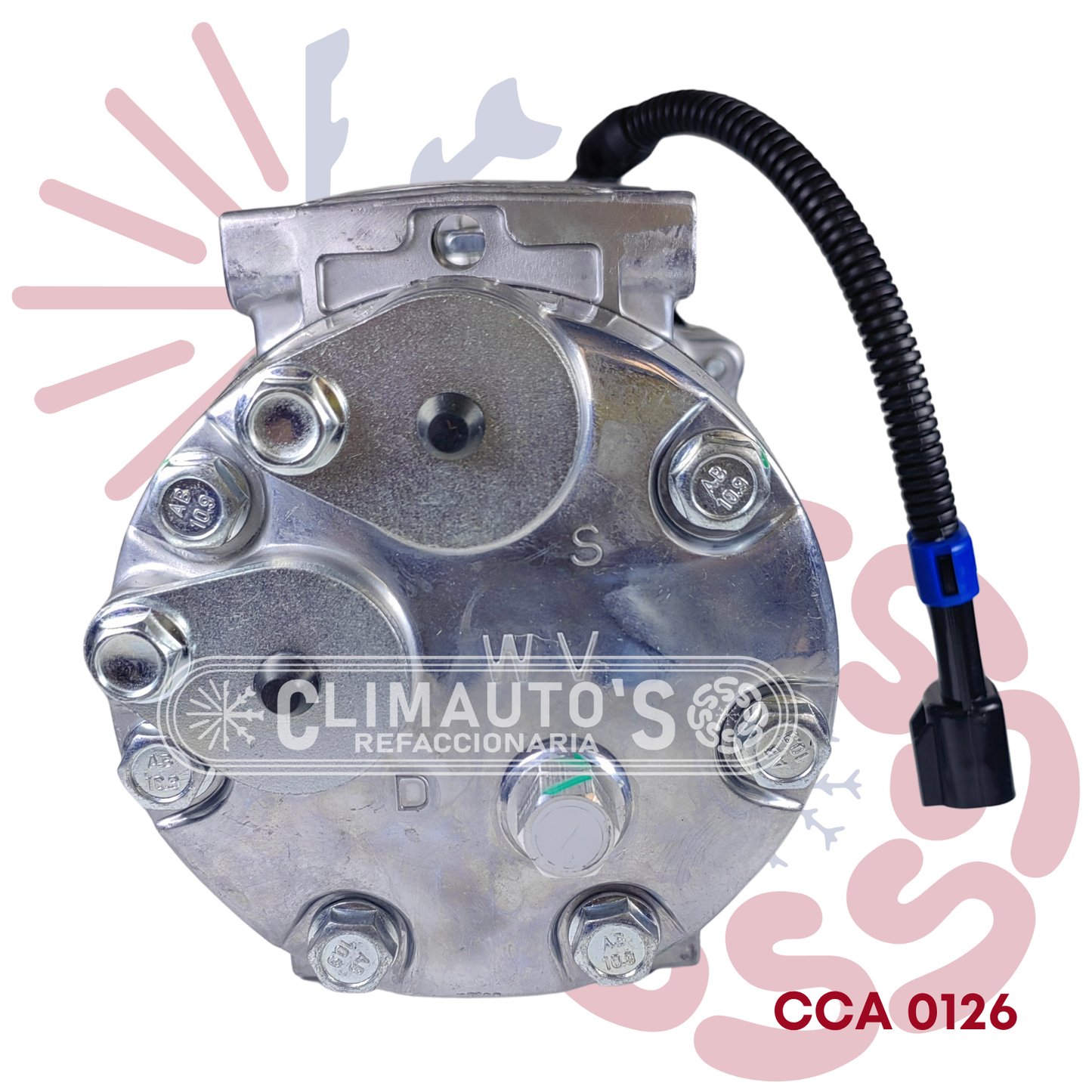 Compresor Sanden 709 SD7H15 12V 6PK 132mm (Toma horizontal)