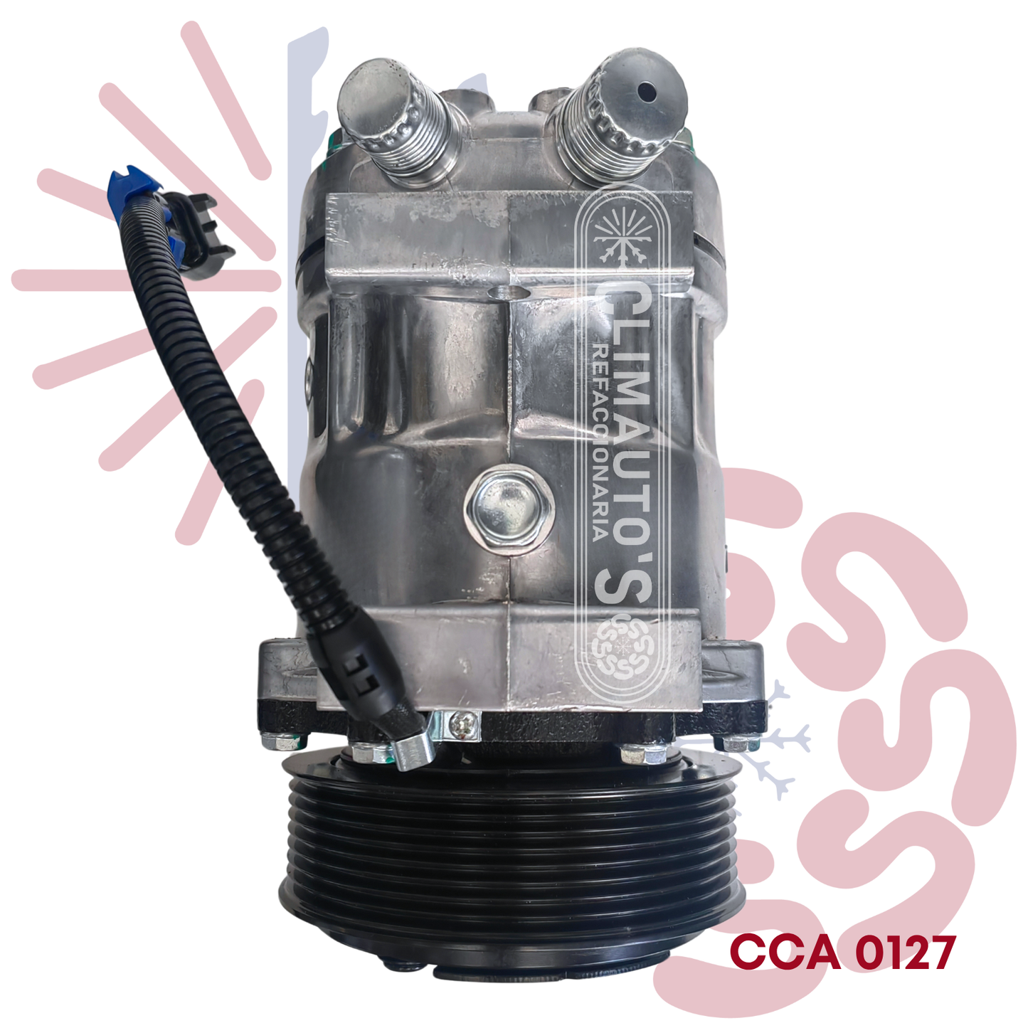 Compresor Sanden 709 SD7H15 12V 8PK 123mm (Toma vertical)