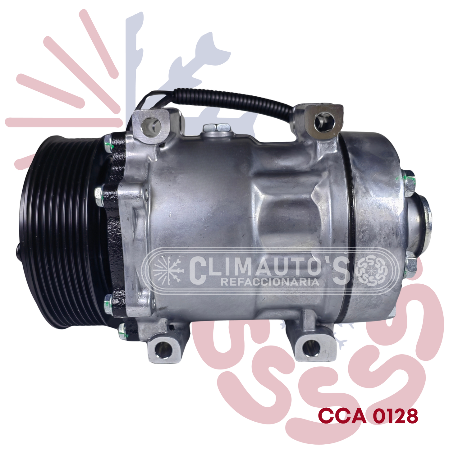 Compresor Sanden 709 SD7H15 12V 8PK 123mm (Toma Horizontal)