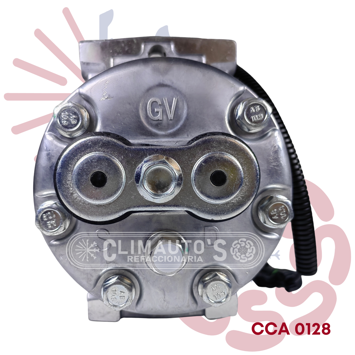 Compresor Sanden 709 SD7H15 12V 8PK 123mm (Toma Horizontal)