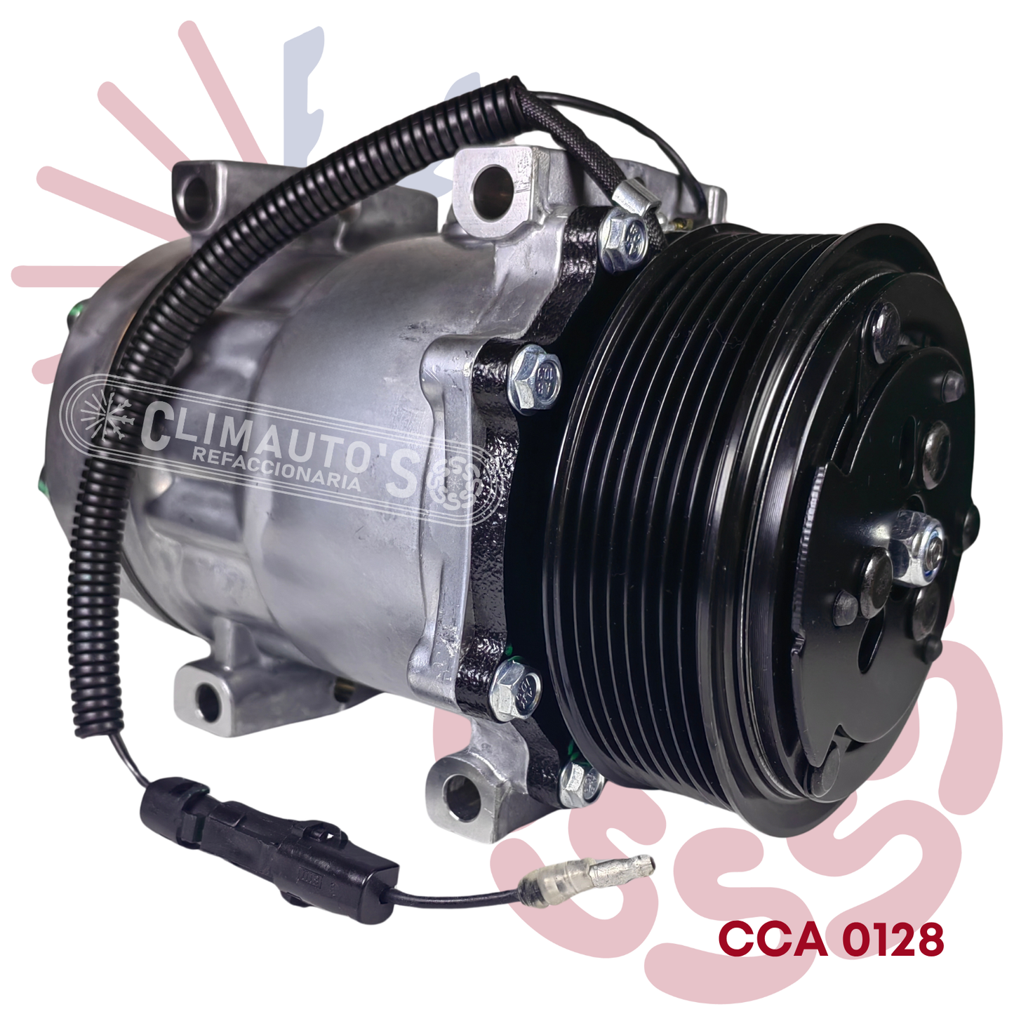 Compresor Sanden 709 SD7H15 12V 8PK 123mm (Toma Horizontal)