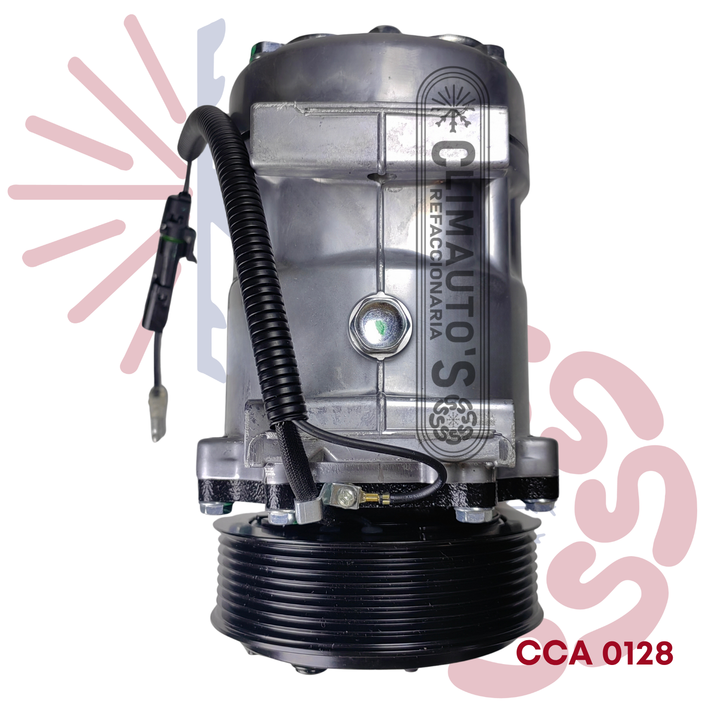 Compresor Sanden 709 SD7H15 12V 8PK 123mm (Toma Horizontal)