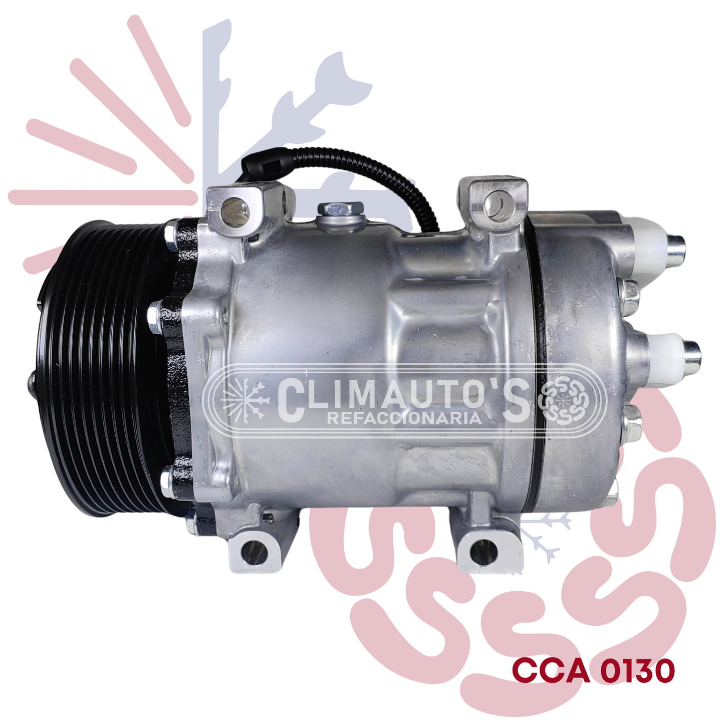 Compresor Sanden 709 SD7H15 12V 8PK 119mm (Toma vertical)