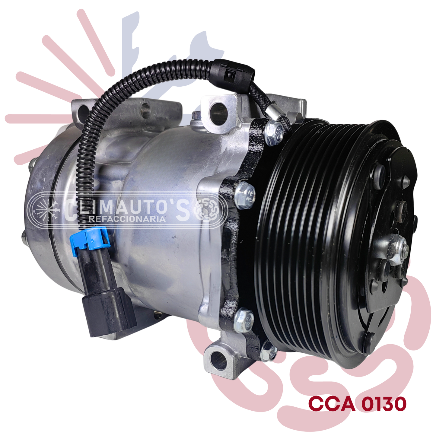 Compresor Sanden 709 SD7H15 12V 8PK 119mm (Toma vertical)